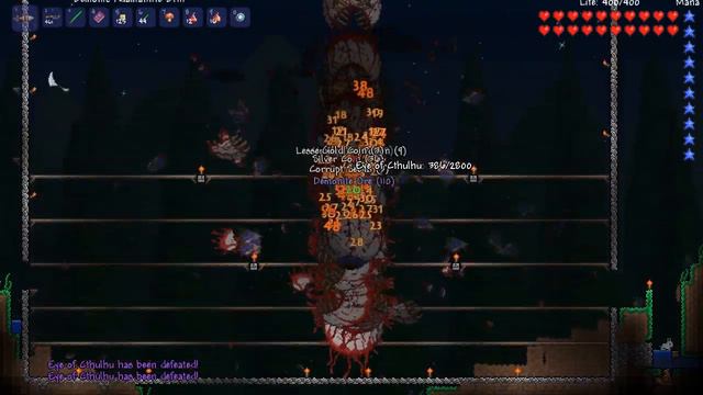 Terraria: 100 Eye of Cthulu Vs. Adamantite Drill смотреть онлайн