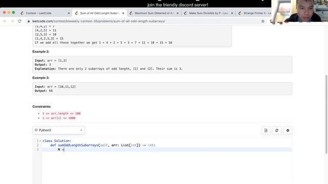 1588. Sum of All Odd Length Subarrays (Leetcode Easy) смотреть онлайн