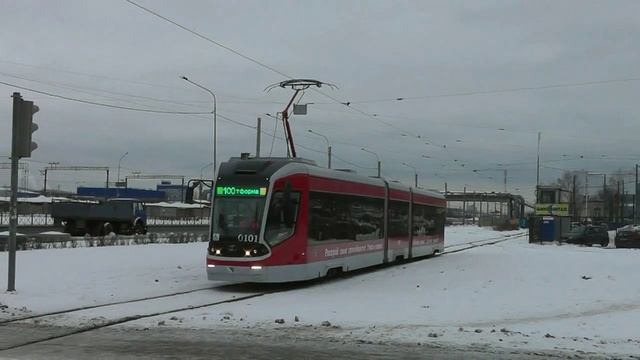 Трамвай. Санкт-Петербург. Зима 2016 г. Основные модели вагонов. смотреть онлайн
