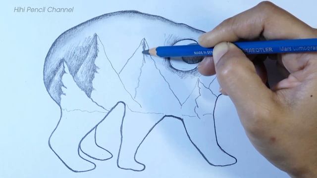 How to draw Bear and Night Forest Mountain Landscape смотреть онлайн