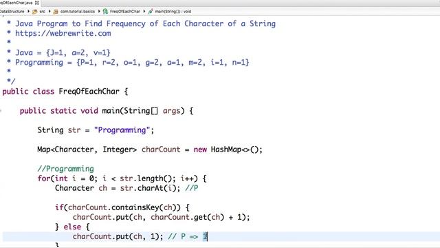 Java Program to Find Frequency of Each Character in a String смотреть онлайн