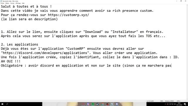 Comment avoir sa Rich Presence DISCORD ! (CustomRP) смотреть онлайн