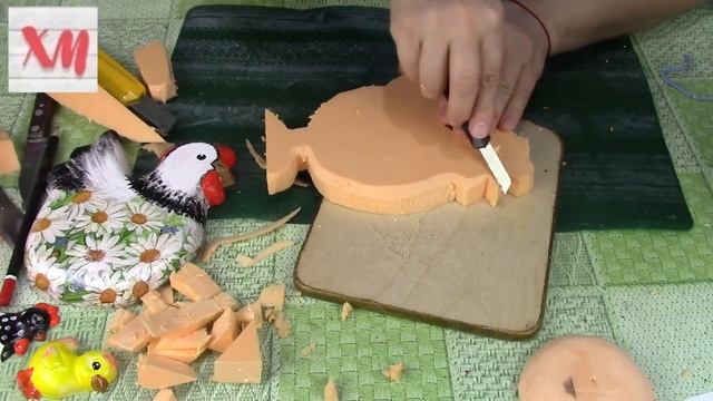 Работа с пеноплексом. Вырезаем заготовку/ cut out from extruded polystyrene foam. ХоббиМаркет смотреть онлайн