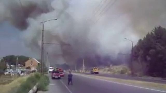 Горит лес Тольятти. Август 2010. Тоазовское шоссе смотреть онлайн