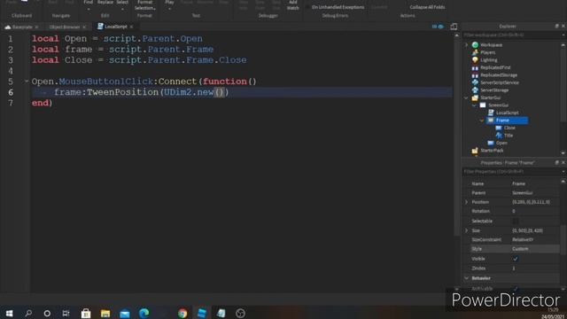 How to tween a GUI on Roblox Studio смотреть онлайн