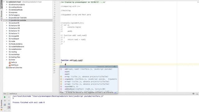 Rest parameters..Argument array.. Hoisting.. Javascript..[ HINGLISH ] смотреть онлайн
