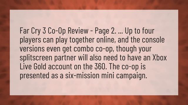 Is Far Cry 3 ps4 Co op? смотреть онлайн