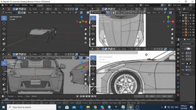 Blender Car Modeling Nissan 370Z Part 1 смотреть онлайн