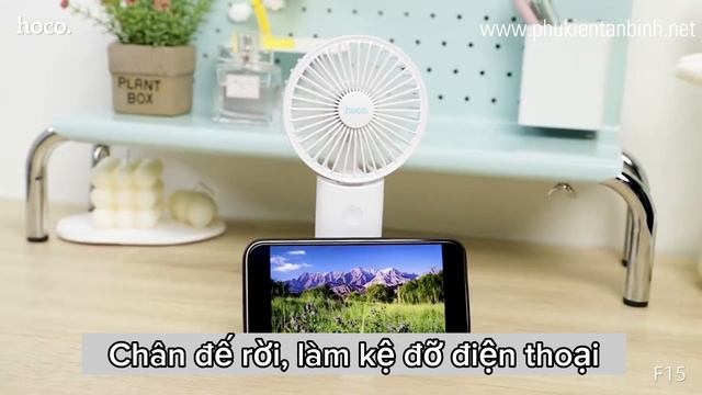 Quạt Sạc Mini Hoco F15 Chính Hãng 3 Tốc Độ 2000mAh смотреть онлайн