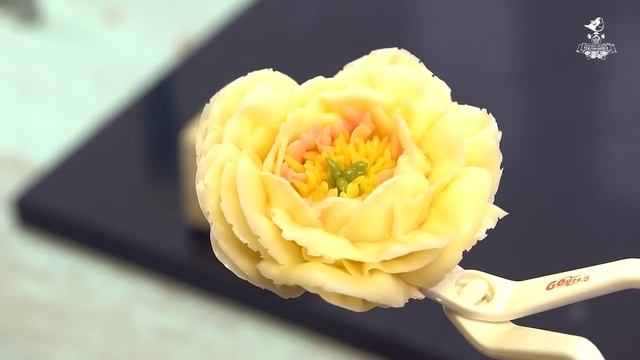 Пион открытый из масляного крема смотреть онлайн