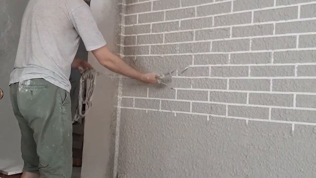 Кирпич из штукатурки за копейки. Стена под кирпич своими руками в стиле лофт. Модное решение дома. смотреть онлайн