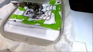 OML Embroidery Live! Kreative Kiwi Ghost In the Hoop embroidered coaster!