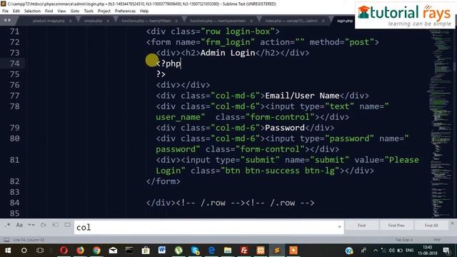 E-Commerce Website using PHP/MySQL || Admin Dashboard Login Form || Part -6 || Tutorial Rays смотреть онлайн