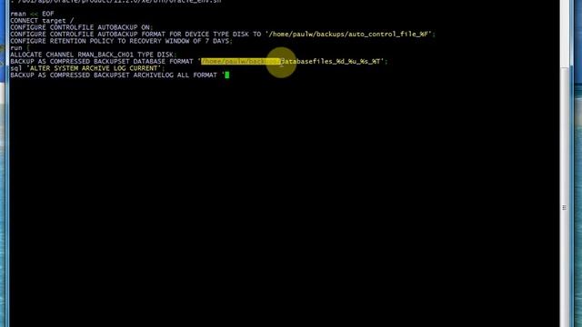 Oracle RMAN backup смотреть онлайн