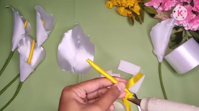 DIY | How To Make Calla Lily Satin Ribbon Flower Easy смотреть онлайн