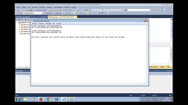 SNAPSHOT en SQL Server смотреть онлайн