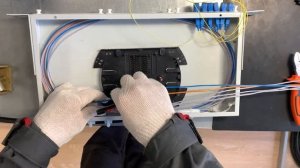 Монтаж телекоммуникационного оптического кросса ШКОС Л nikomax стоечного типа.