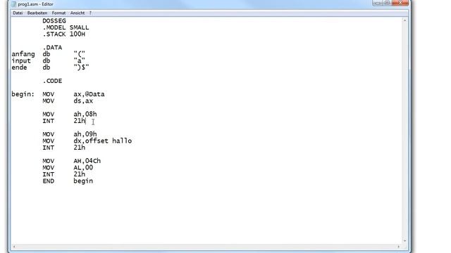 Turbo Assembler 9 - User Input смотреть онлайн