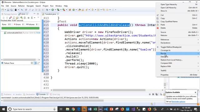 Selenium with Java 27 - Actions class clickAndHold() and release() methods explained in details смотреть онлайн