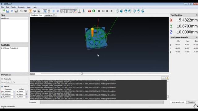 Симуляция в программе CAMotics. смотреть онлайн