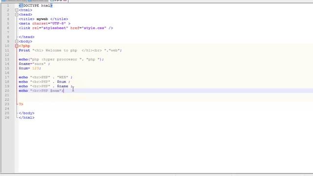 مادة ويب للمبتدئين - 35(PHP- gettype ,echo two string) смотреть онлайн