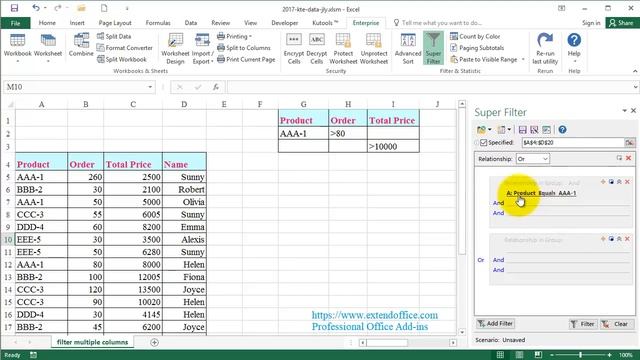 Filter Multiple Columns Simultaneously In Excel смотреть онлайн