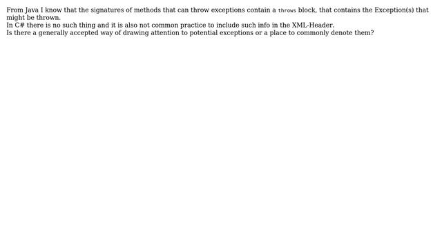 Software Engineering: Java-Like 'throws'-information in method signature C# смотреть онлайн