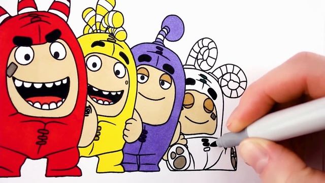 Coloring Oddbods Fuse, Slick, Zee, Newt, Bubbles, Pogo, Jeff.  Coloring Pages For Kids