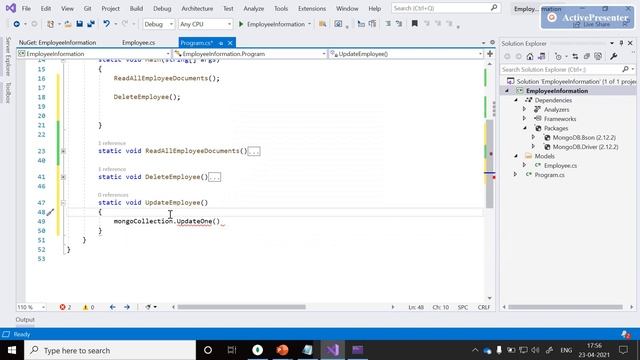 How to update a document from mongoDB using C# || Update a document from MongoDB смотреть онлайн