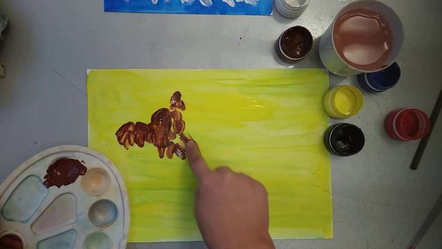 Пальчиковое рисование для детей. Собака смотреть онлайн
