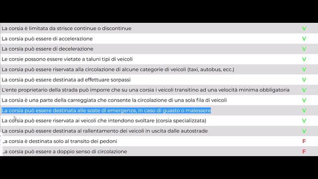 Итальянские водительские права. Corsia, definizione e caratteristiche. смотреть онлайн
