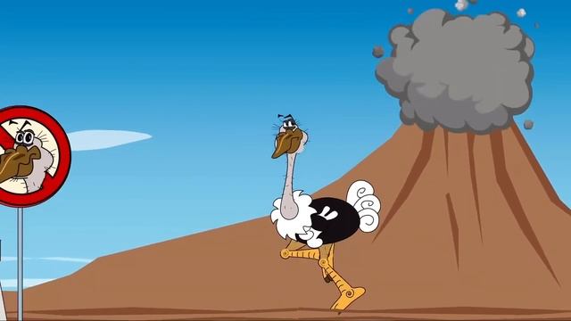 Ai Created, Copyright Free, 3D Animated Background Video Clip, Cartooning, An Ostrich Running, ? смотреть онлайн