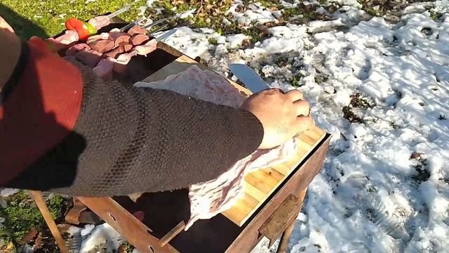We cooked Lamb liver kebab in forest | Kebab recipe | Outdoor cooking смотреть онлайн