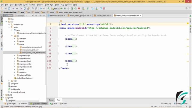 #8.3 Android NavigationView | Navigation Drawer | Grouped Menu items with Header смотреть онлайн