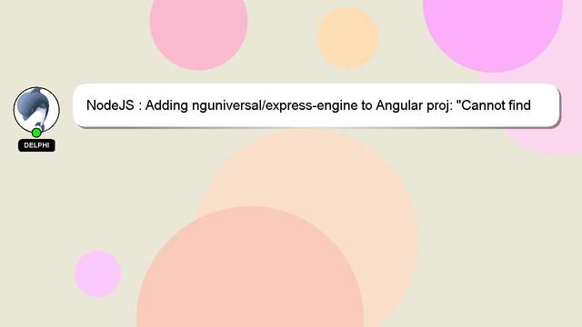 NodeJS : Adding nguniversal/express-engine to Angular proj: "Cannot find BrowserModule import in /s смотреть онлайн