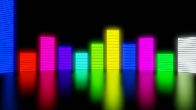 Neon Equalizer Music Lights Motion Background 4K Animation смотреть онлайн