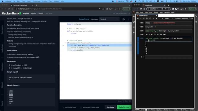 21. Text Wrap: Hackerrank | Python Solution Explained смотреть онлайн