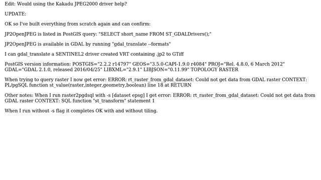 GIS: PostGIS Out of db VRT containing JPEG2000 GDAL 2.1 OpenJPEG смотреть онлайн