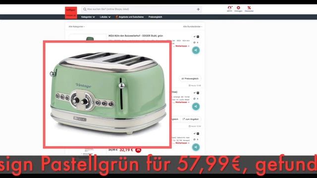 Schnäppchen/Billiger des Tages 16.11.21 - Ariete 156 Toaster im Vintage-Design Pastellgrün смотреть онлайн