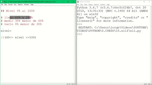 15. CURSO PYTHON - CONDICIONES ENCADENADAS - IF, ELIF, ELSE. смотреть онлайн