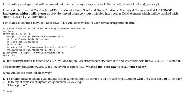 Custom styles in embedded widget without iframe смотреть онлайн