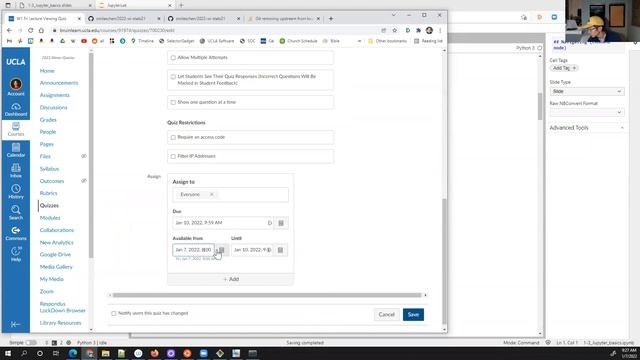 Stats 21 - 2022-01-07 - Week 1 Friday - Jupyter Basics смотреть онлайн