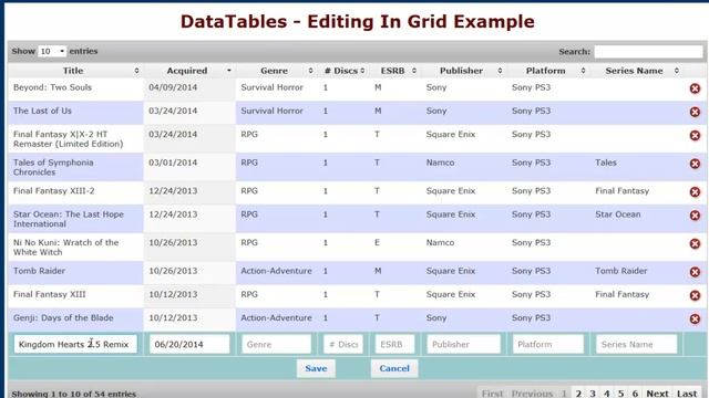 ColdFusion Beyond: DataTables Editing Example смотреть онлайн