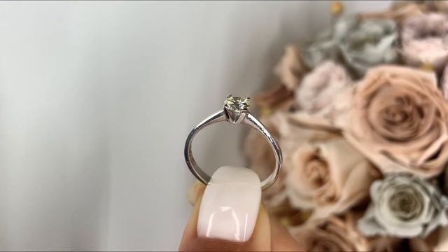 Кольцо помолвочное с бриллиантом 0.33ct N/VS1 GIA смотреть онлайн