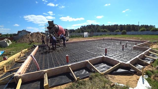Самый лучший фундамент / МОНОЛИТНАЯ Ж/Б ПЛИТА толщиной 250 мм/Building A Monolithic Slab Foundation