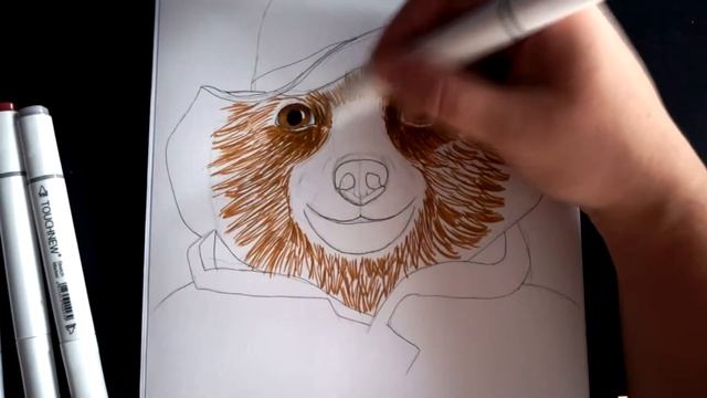 Как нарисовать медведя Паддингтона маркерами.❤ смотреть онлайн