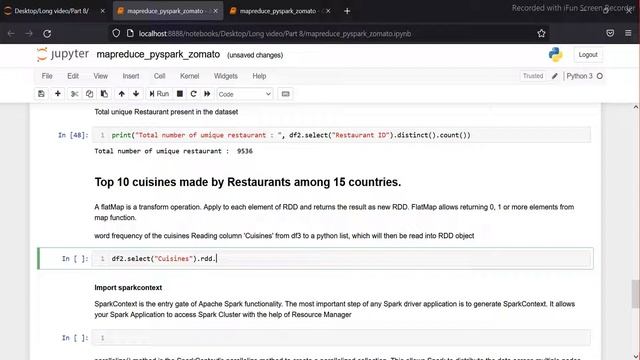 EDA analysis with Pyspark using Zomato Dataset - 08 | Map-reduce | PySpark Tutorial for Beginners смотреть онлайн