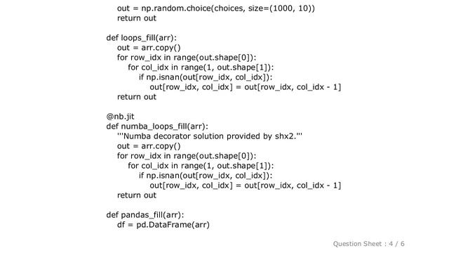 Pandas : Most efficient way to forward-fill NaN values in numpy array смотреть онлайн