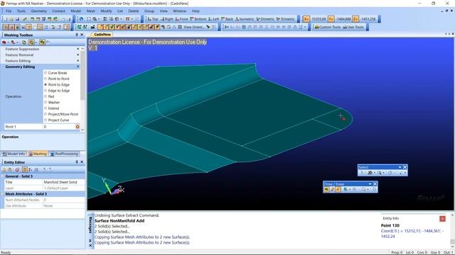 Построение серединной поверхности сложной детали в Femap. Meshing Toolbox. Анализ качества КЭ-сетки