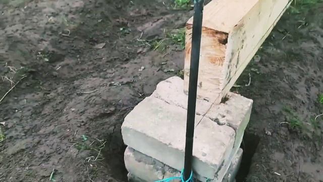 Фундамент для теплицы из бруса. Своими руками. Часть 1.